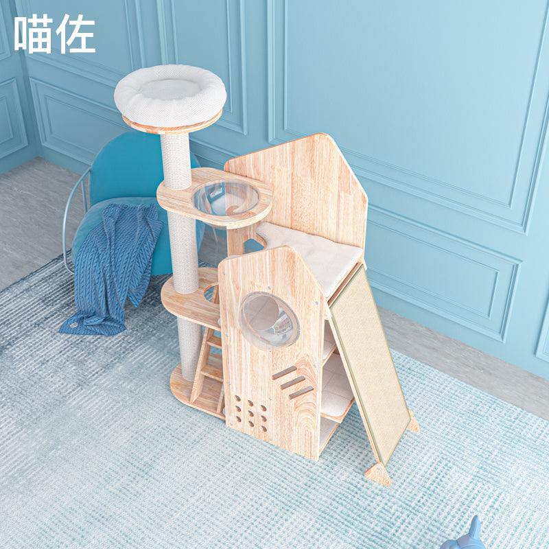 MiaoZuo Naughty Castle Cat Tree[喵佐-淘气城堡实木猫树] image 5