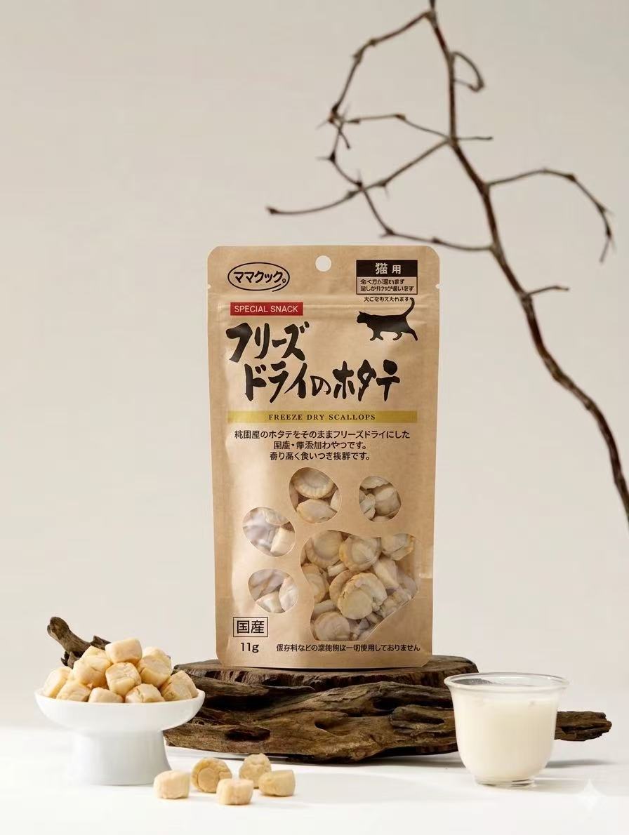 MamaCook CatTreat-Freeze-Dried Scallop:11g[但马猫用零食:冻干扇贝11g]