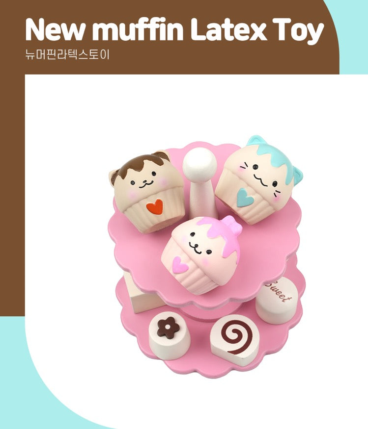 ParisDog Safe Latex Muffin Sound Toy(3Colours)[韩国ParisDog安全乳胶发声小松糕(3色可选)] image 0
