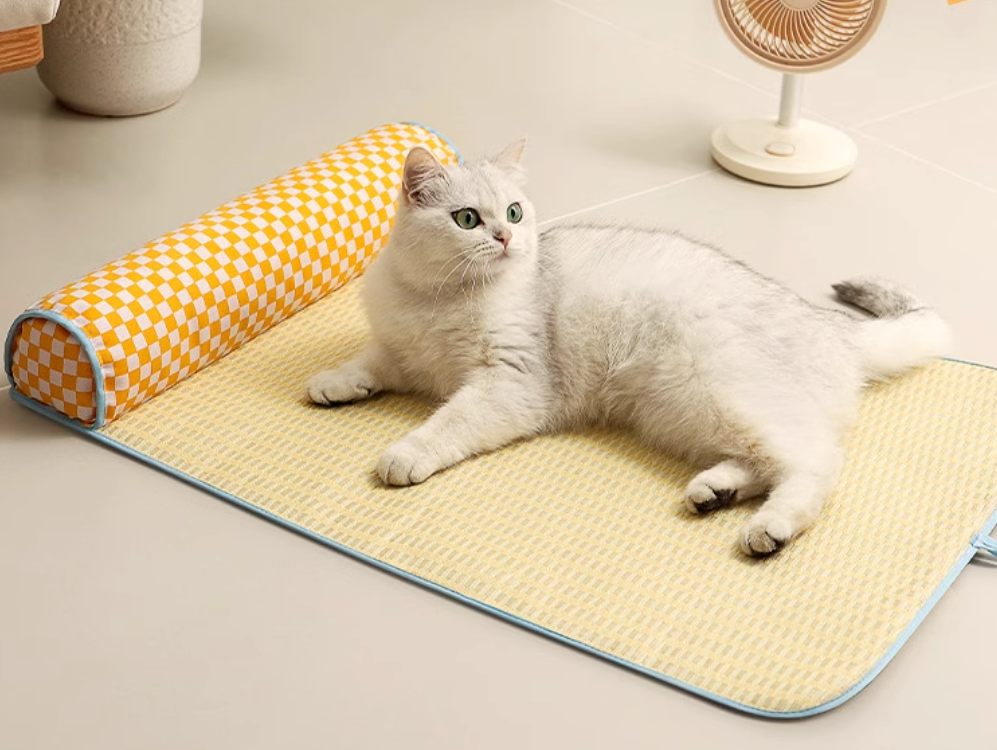 Yellow Checkered Cooling Pet Bed [黄格格凉席猫床] image 6