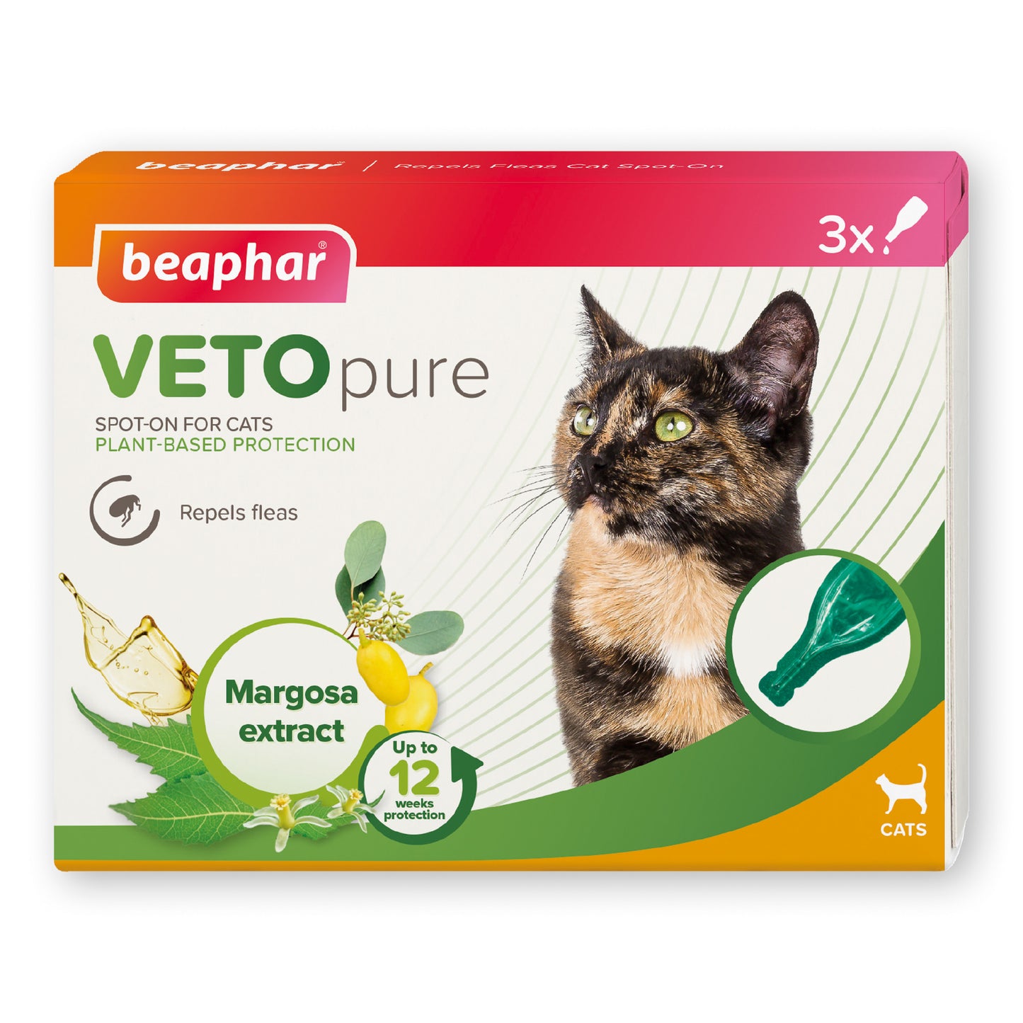 Beaphar VETOpure Plant-Based Flea Protection-3Pipettes[VETO自然植物配方体外防虫药-3支] image 0