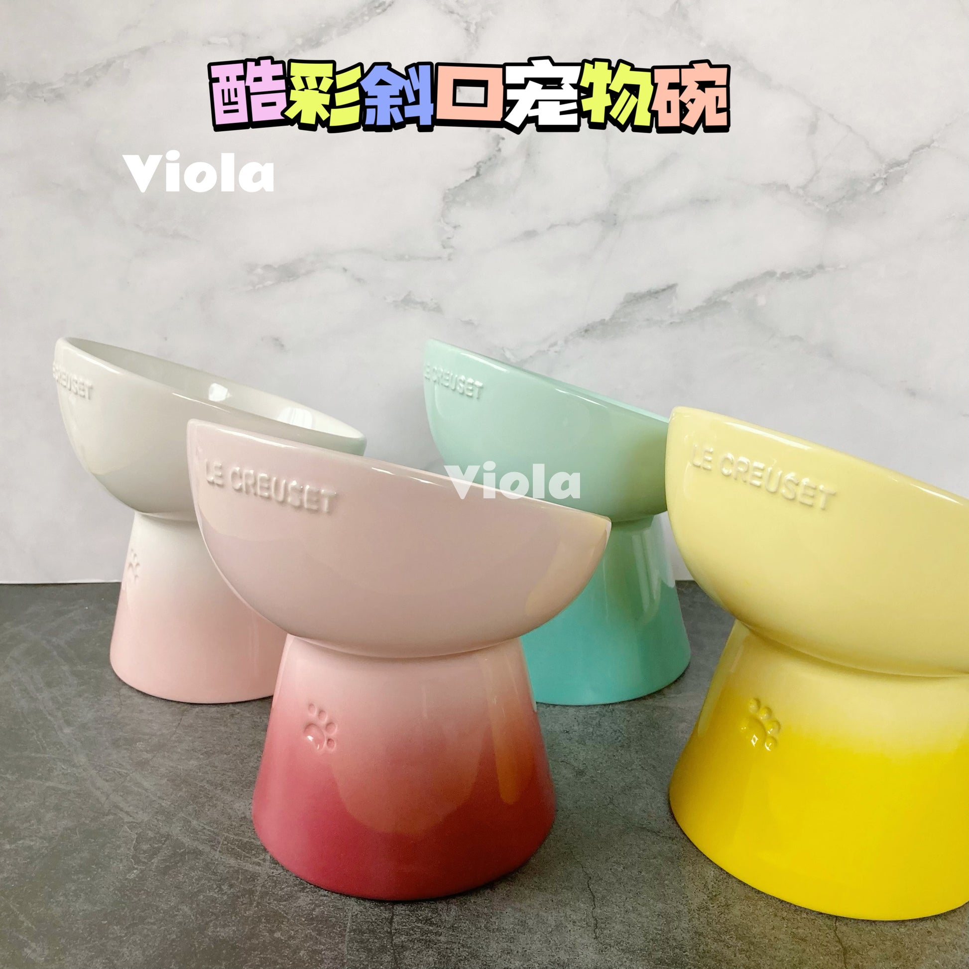 Le Creuset Deep Footed Pet Bowl[Le Creuset 酷彩斜口宠物碗(4色可选)] image 0