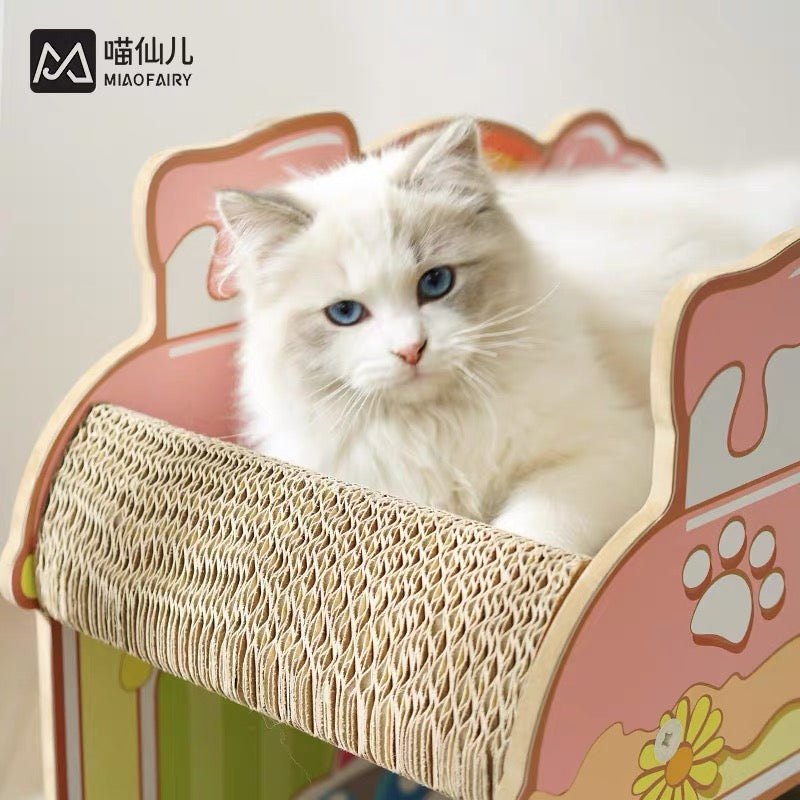 MiaoFairy Candy House Scratcher[可爱甜品屋双层瓦楞纸猫抓板] image 1