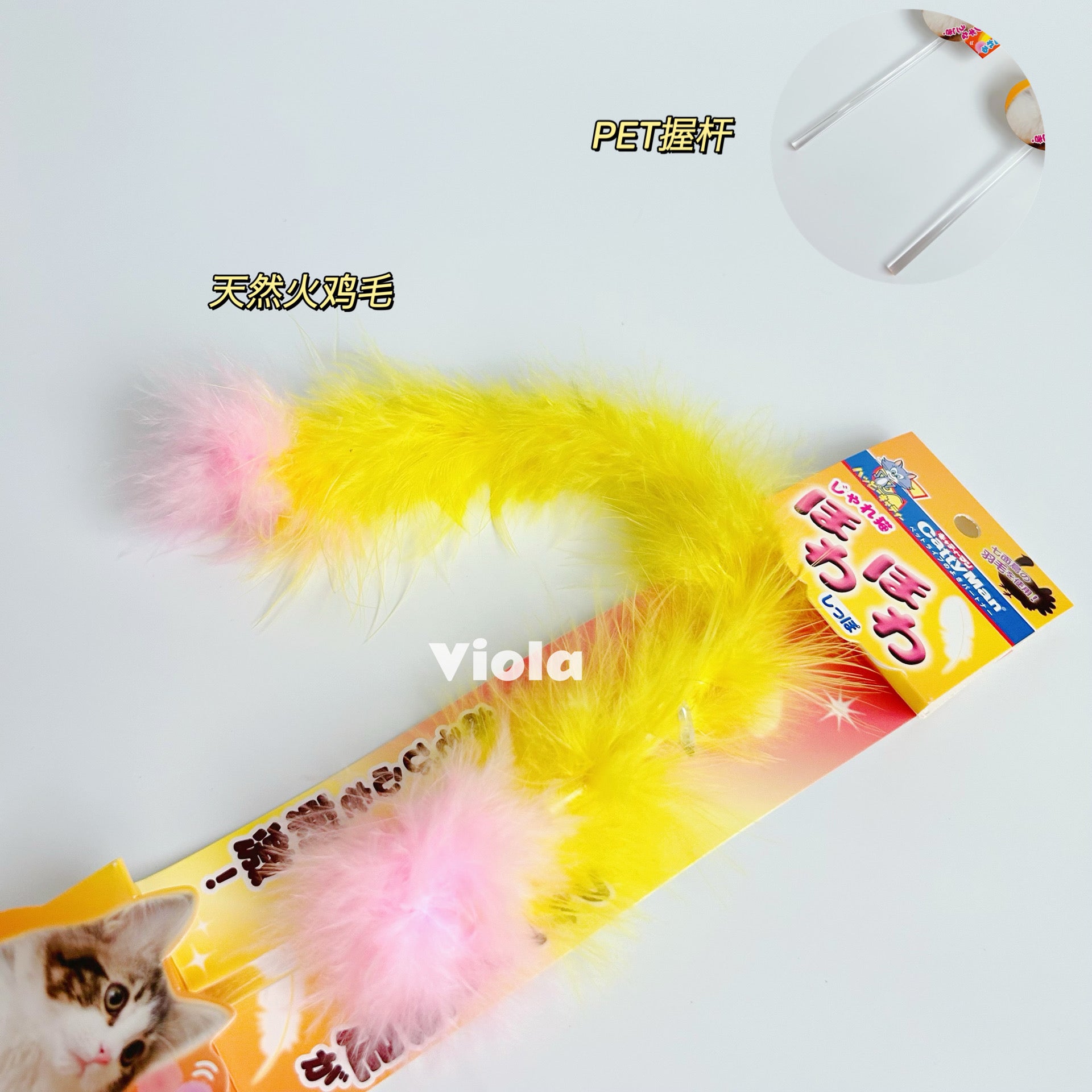 Cattyman-Turkey Feather Teasing Toy[Cattyman-幻彩天然逗猫棒] image 1