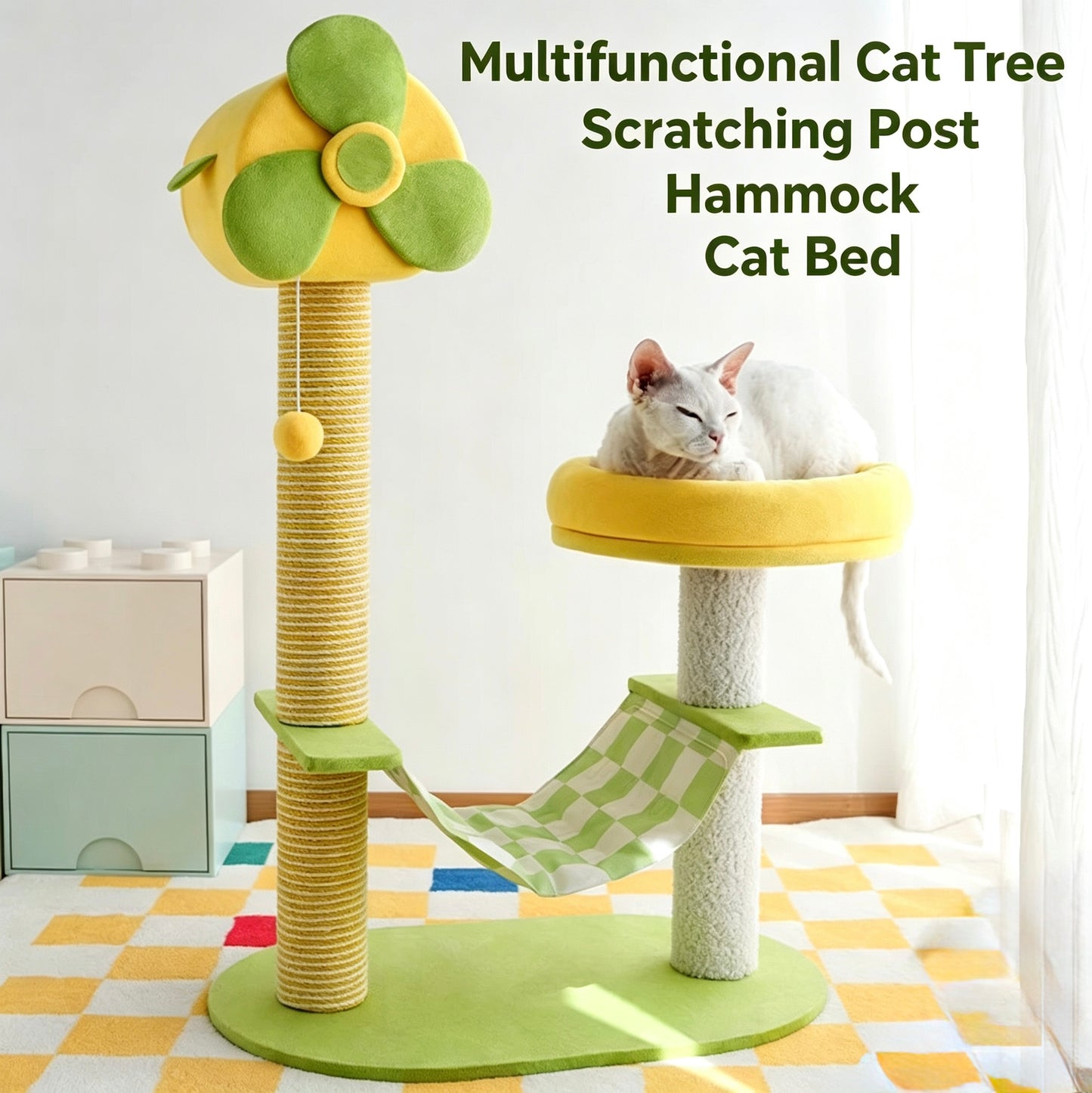 NEW ARRIVALS-Cooling Fan Cat Scratching Tree with Cooling Matt[风扇小爬架-带冰垫]