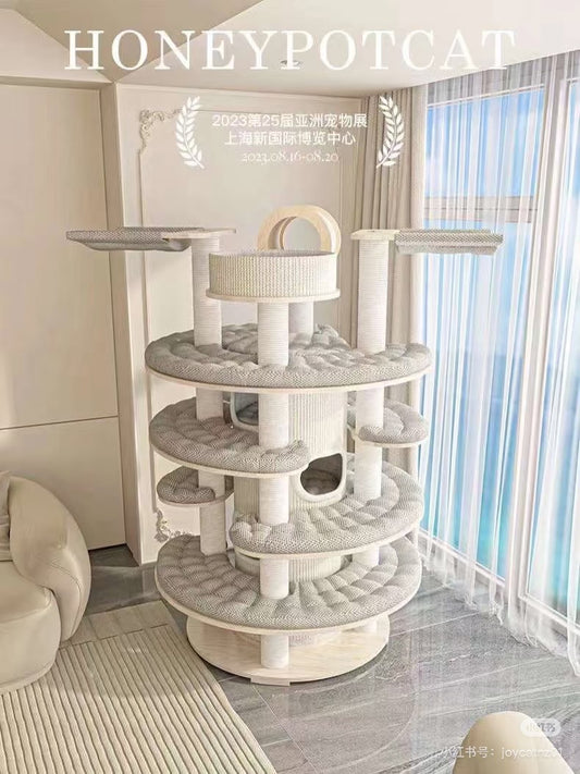 Honeypot Cat-Solid Wood Castle Tree Seriese:Giant192cm[蜜罐猫-城堡系列实木猫树:特大192cm] image 0