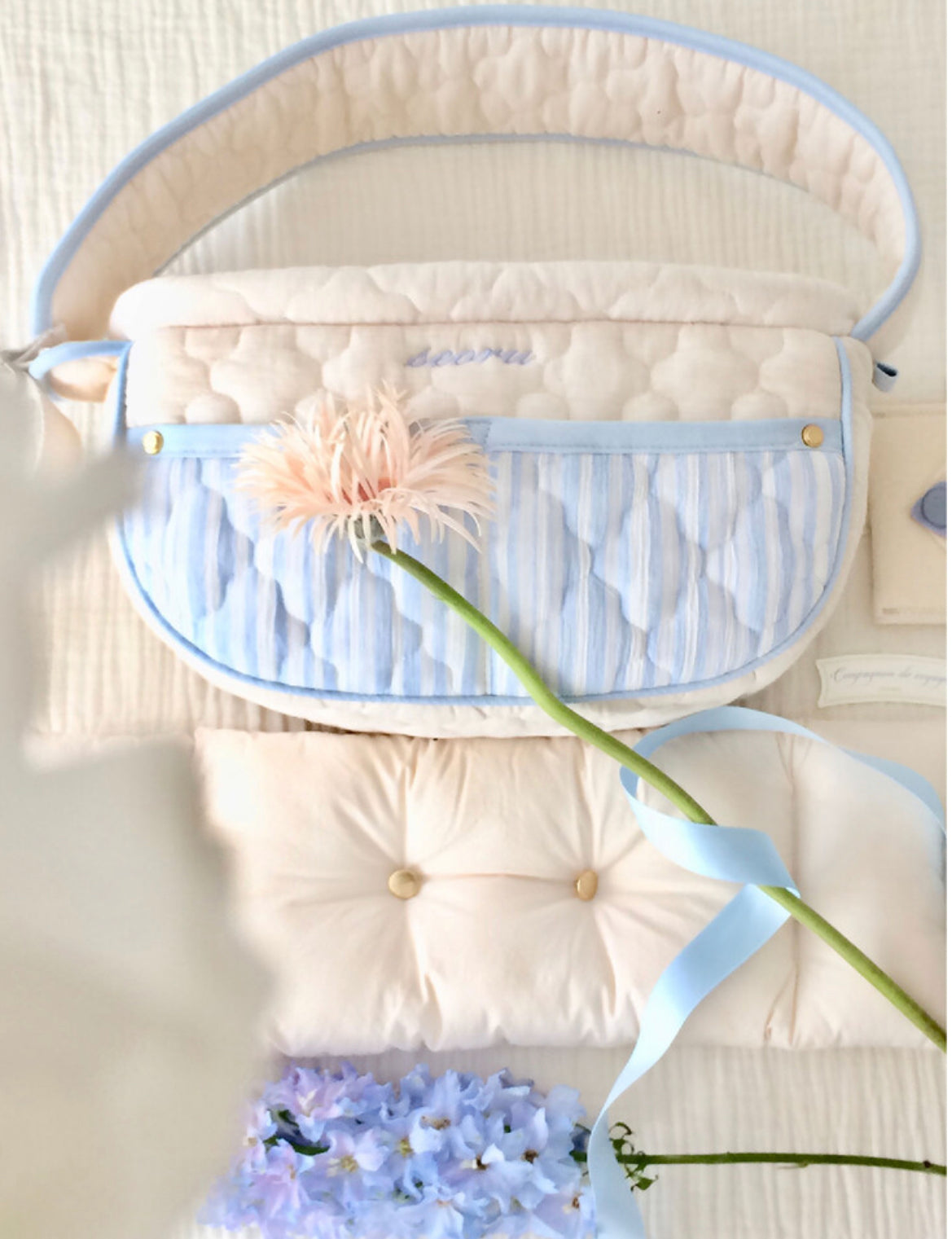 Seoru-Mesh Valentine Bag:M blue[Seoru-新款Mesh Valentine单肩包带可折叠透气网:M号迷雾蓝] image 2