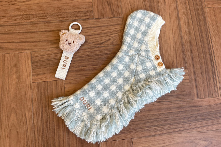 Ba&ttang-Check Poncho Knit Coat:mint[Ba&ttang-棋盘格小披风:薄荷绿] image 2