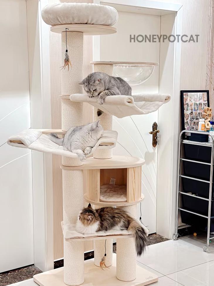 Honeypot Cat-Classic Cat Tree:ProPlus[蜜罐猫-最热销款经典实木猫树:pro+款] image 1