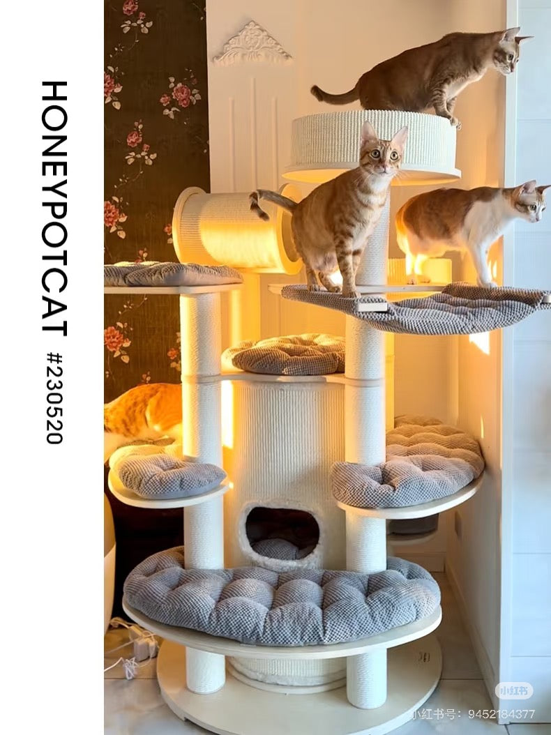 Honeypot Cat-Solid Wood Castle Tree Series:Big170cm[蜜罐猫-城堡系列实木猫树:大号170cm] image 3