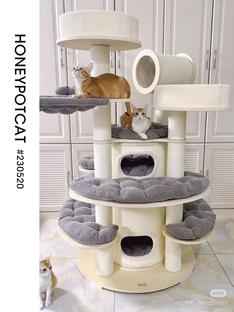 Honeypot Cat-Solid Wood Castle Tree Series:Big170cm[蜜罐猫-城堡系列实木猫树:大号170cm] image 2