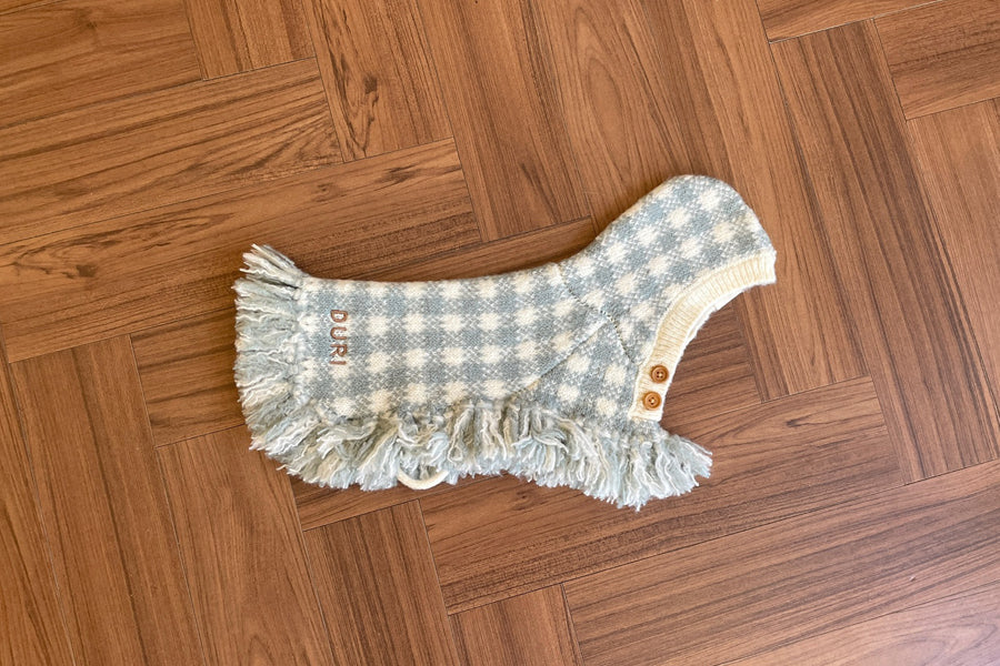 Ba&ttang-Check Poncho Knit Coat:mint[Ba&ttang-棋盘格小披风:薄荷绿] image 8