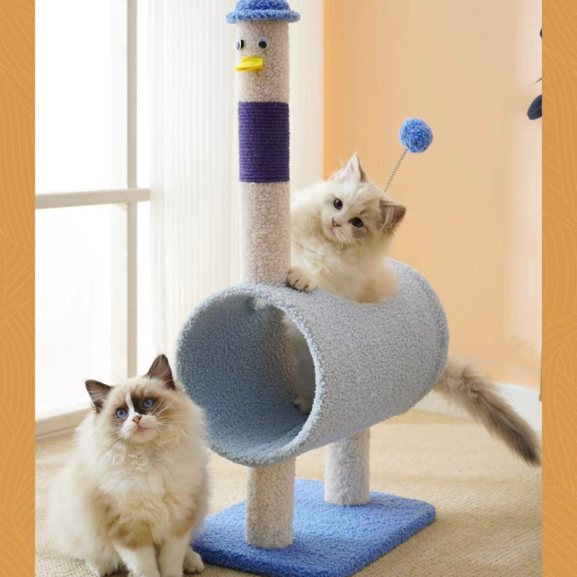 Animal Series Scratcher Post-4Types[小动物系列抓柱玩具-4种小黄鹿/绅士鸡/小笨驼/小丑牛] image 8