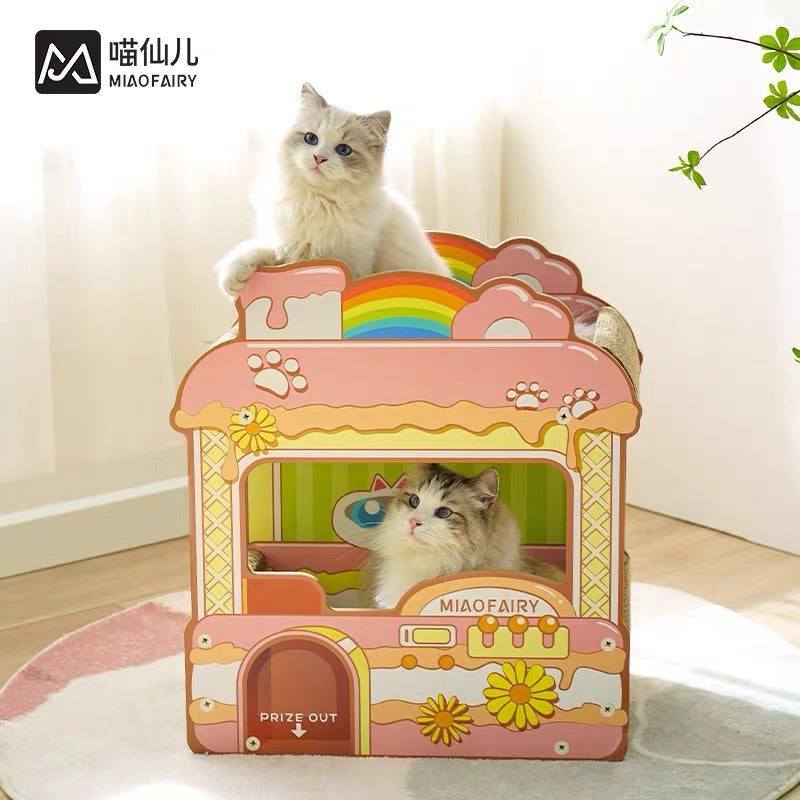 MiaoFairy Candy House Scratcher[可爱甜品屋双层瓦楞纸猫抓板] image 3