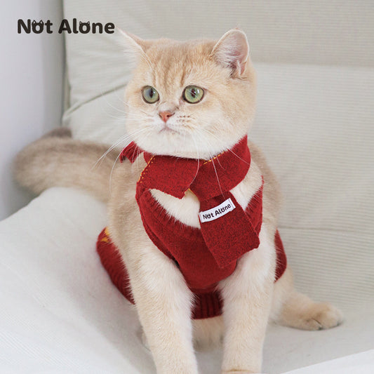 NotAlone-Magic House Pet Sweater Set[不孤岛-魔法学院格纹毛衣套装] image 0