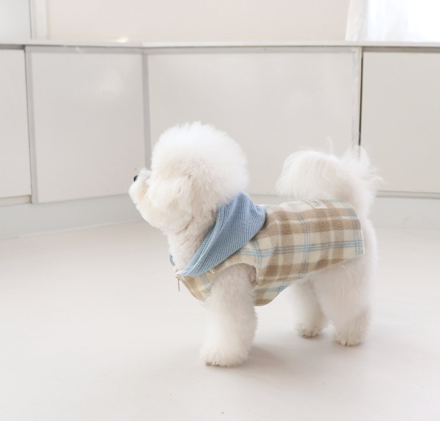 Durang Rurang Hoody Coat[韩国Durang Rurang蓝色帽子格子外套] image 1