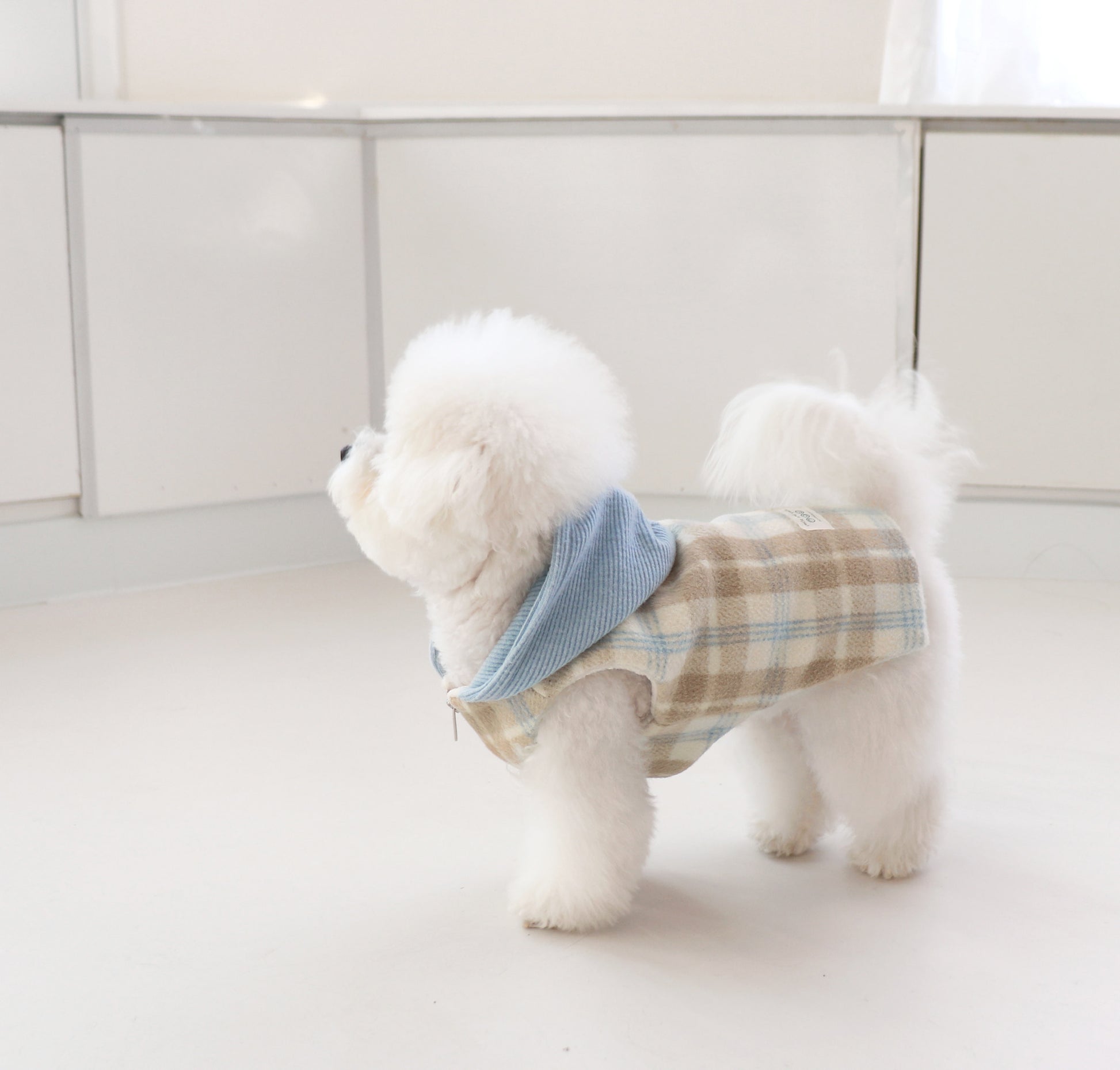 Durang Rurang Hoody Coat[韩国Durang Rurang蓝色帽子格子外套] image 1