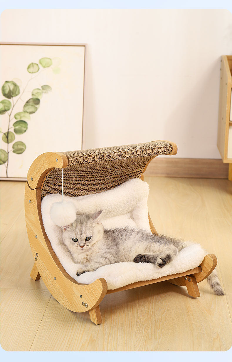 Comfort Moon Bed-Wood + Scratcher-35cmBallNotIncluded[半圆形实木月亮床35cm不含球] image 1