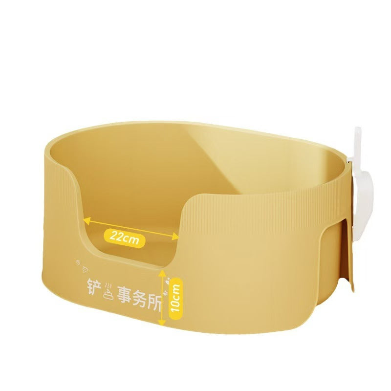 Oval Design Open Cat Litter Box[铲屎事务所椭圆设计敞口猫砂盆] image 1