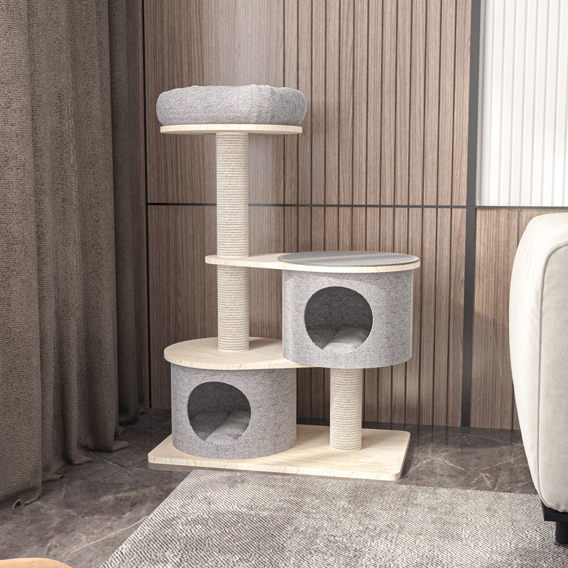 Honeypot Cat-Premium Grey Cat Tree[蜜罐猫-高级灰实木猫树] image 0