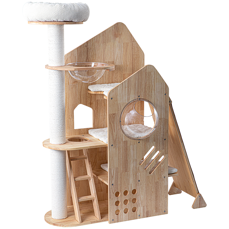MiaoZuo Naughty Castle Cat Tree[喵佐-淘气城堡实木猫树] image 8