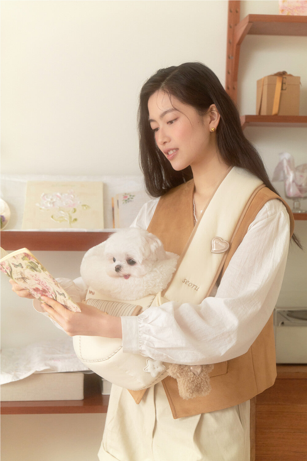 Seoru-Soft Valentine Bag: Sand Beige[Seoru-Valentine系列宠物挎包:沙米色] image 8