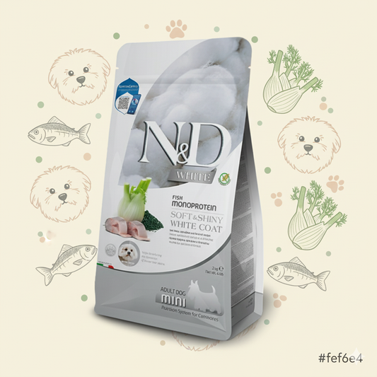 Farmina Dog N&D White Sea Bass & Spirulina Adult[法米娜N&D白毛护理系列-成犬粮]