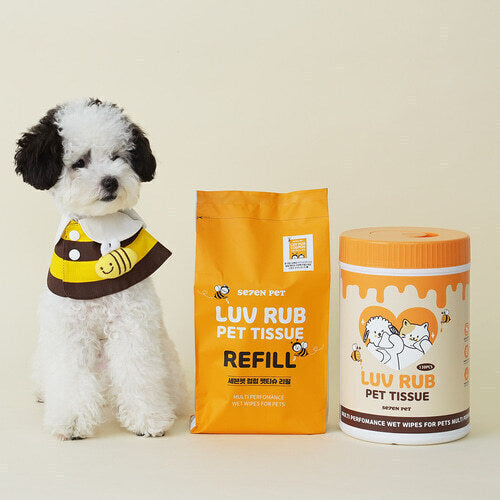 韩国SEVEN PET 蜂蜜养护配方宠物全身湿巾大桶装130抽(替换装可选） image 2