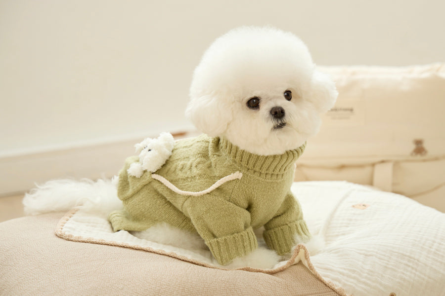 Ba&ttang-Pocket Toy Knit Pullover:BearToyOptional[Ba&ttang-高领套头小毛衣:玩具熊选配] image 0