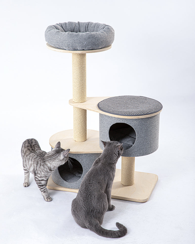 Honeypot Cat-Premium Grey Cat Tree[蜜罐猫-高级灰实木猫树] image 5