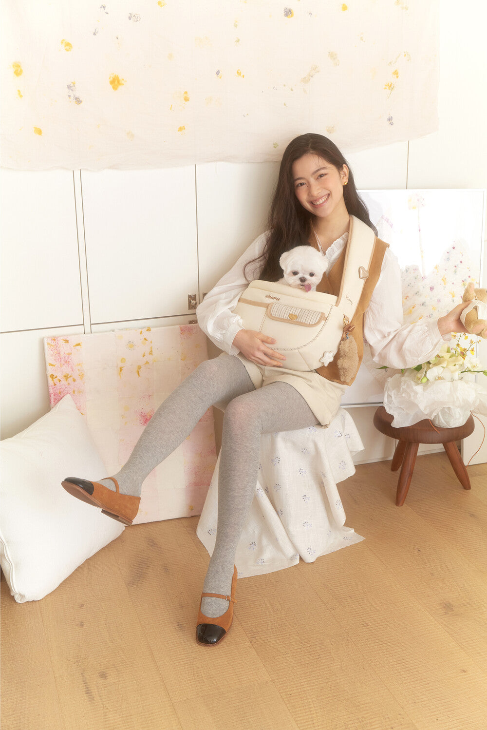Seoru-Soft Valentine Bag: Sand Beige[Seoru-Valentine系列宠物挎包:沙米色] image 1
