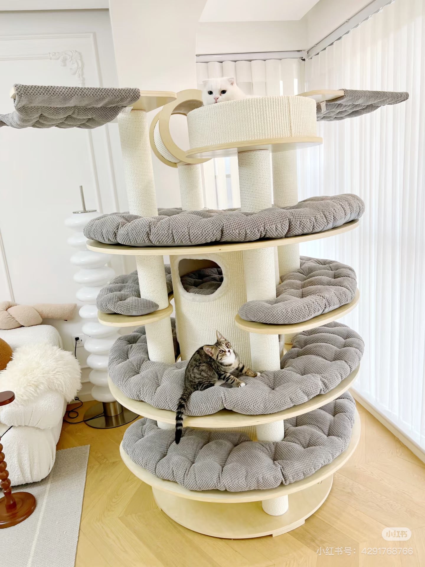 Honeypot Cat-Solid Wood Castle Tree Seriese:Giant192cm[蜜罐猫-城堡系列实木猫树:特大192cm] image 2