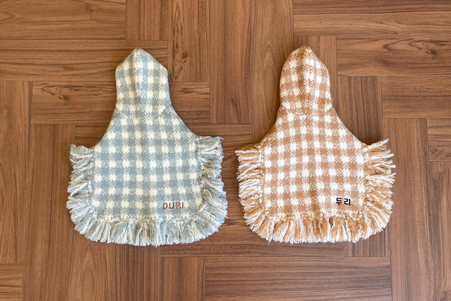 Ba&ttang-Check Poncho Knit Coat:mint[Ba&ttang-棋盘格小披风:薄荷绿] image 7