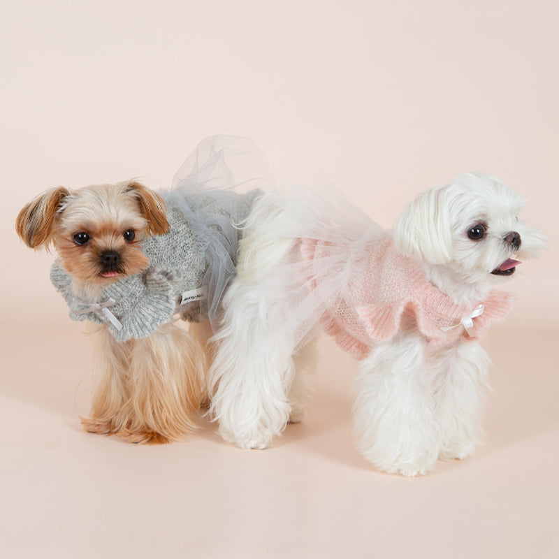 Dotty Lab Lotus leaf sleeve puff sweater image 2