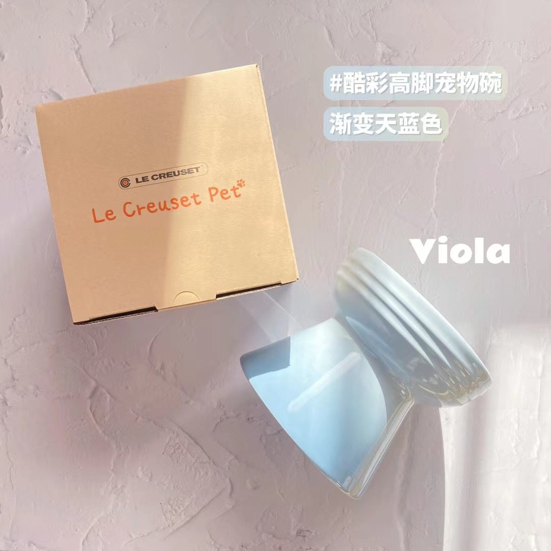 Le Creuset Pet Bowl Coastal Blue-Footed[酷彩高脚宠物碗-渐变天蓝色] image 1