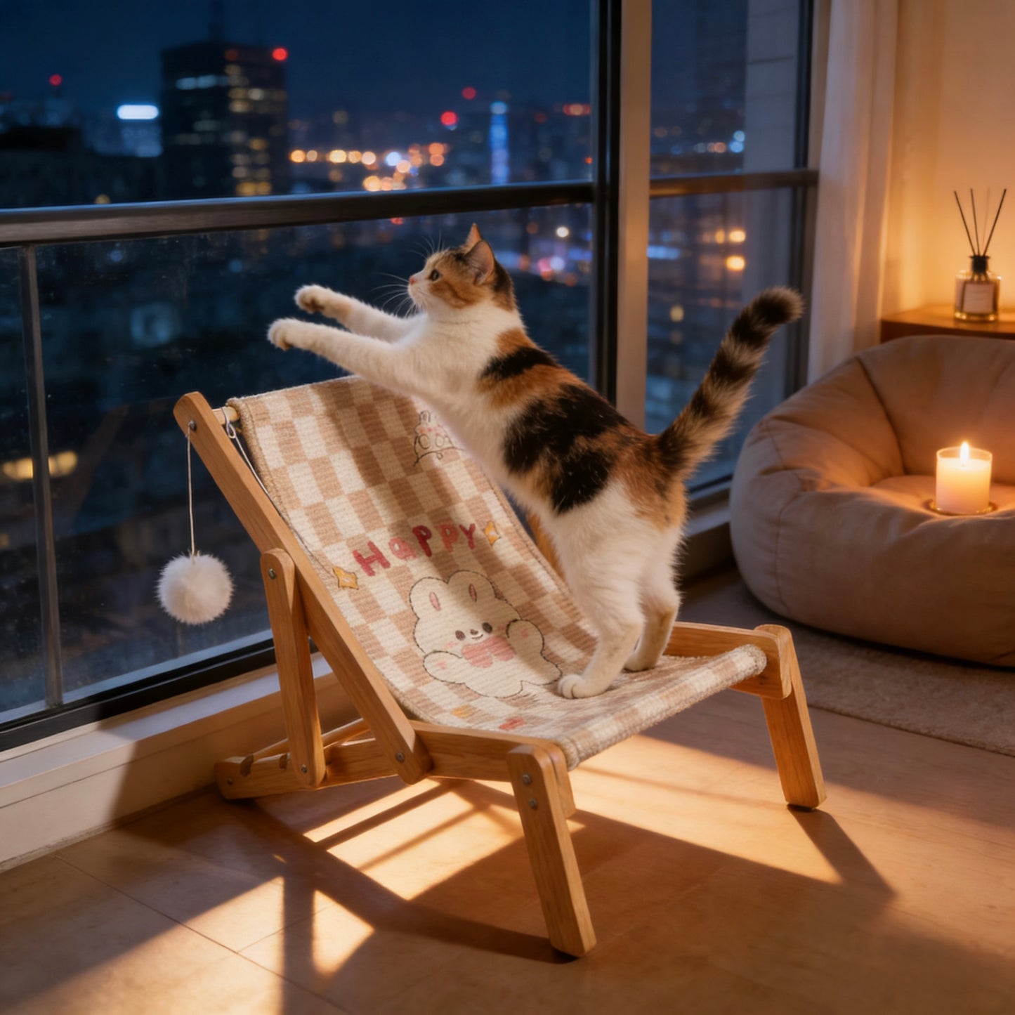 HOT RETURNED-Pet Deck Chair-2Patterns[热销产品!宠物折叠躺椅-2款]