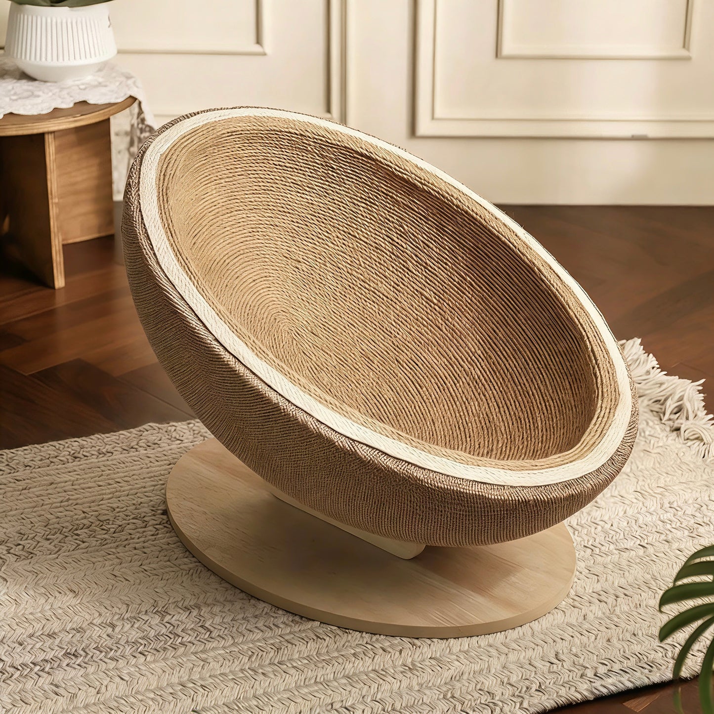 Simple Egg Sisal Cat Scratcher Bed[简约蛋壳猫抓窝]