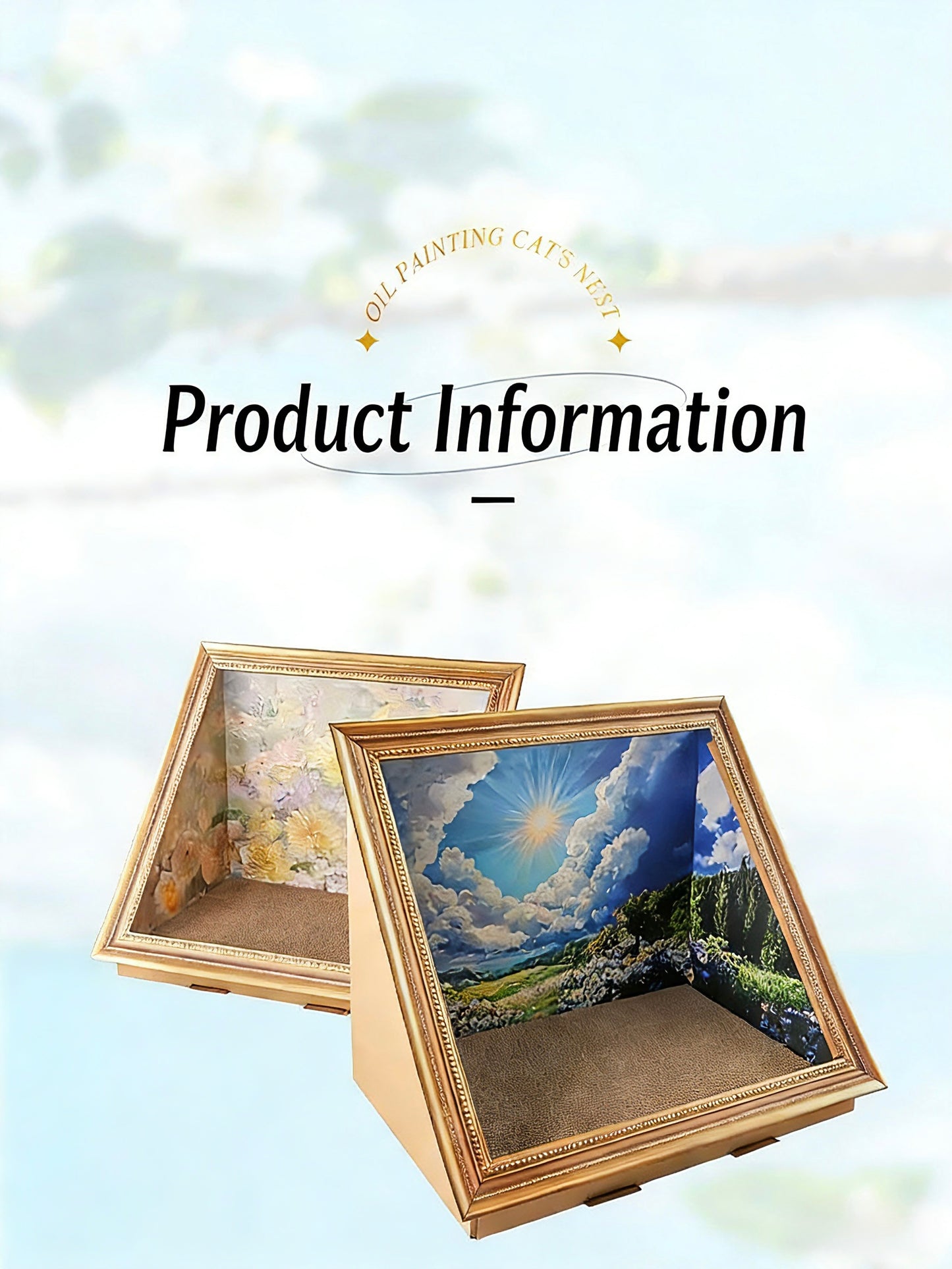 Painting Style Cardboard Box Scratcher & Bedding[油画猫窝-纸板+抓板]