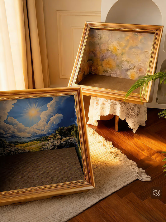 Painting Style Cardboard Box Scratcher & Bedding[油画猫窝-纸板+抓板]