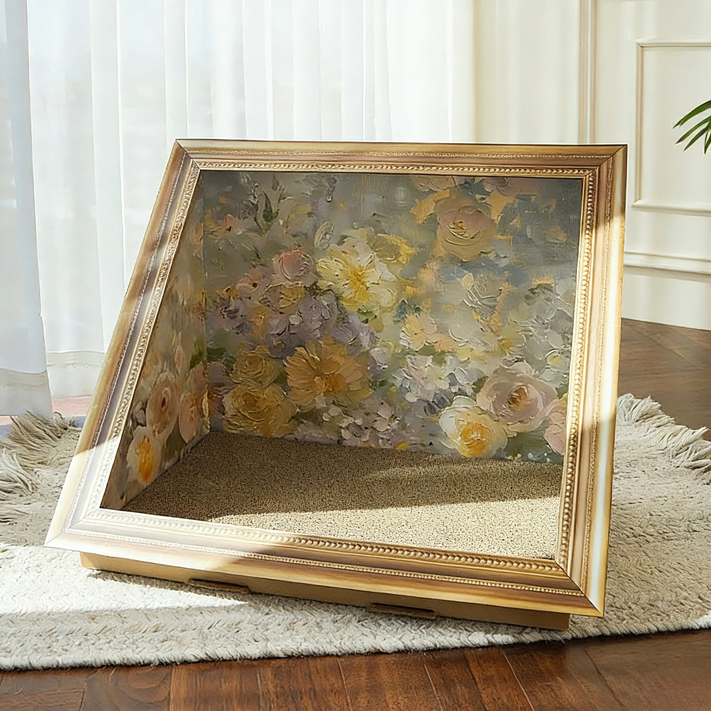 Painting Style Cardboard Box Scratcher & Bedding[油画猫窝-纸板+抓板]