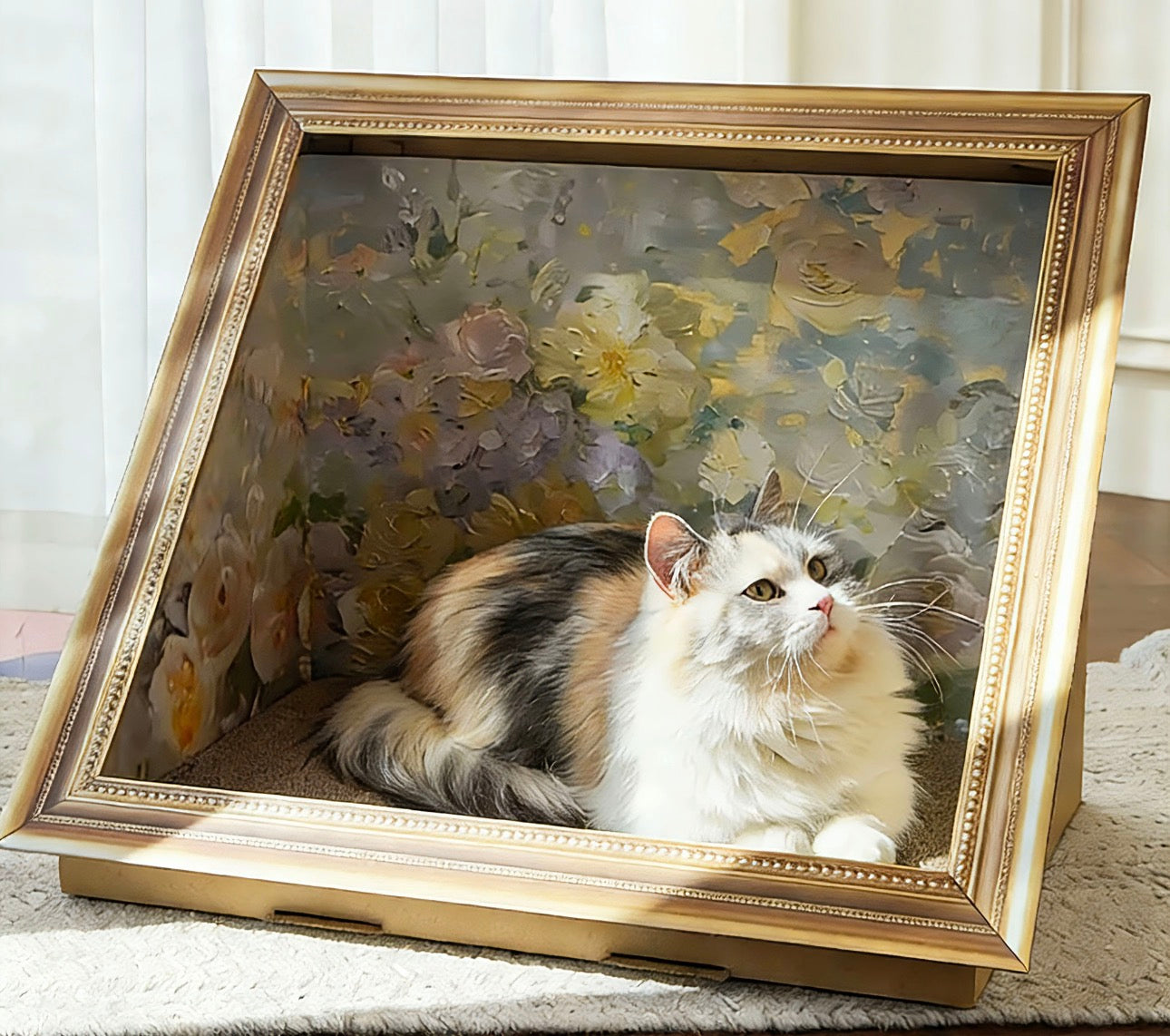 Painting Style Cardboard Box Scratcher & Bedding[油画猫窝-纸板+抓板]