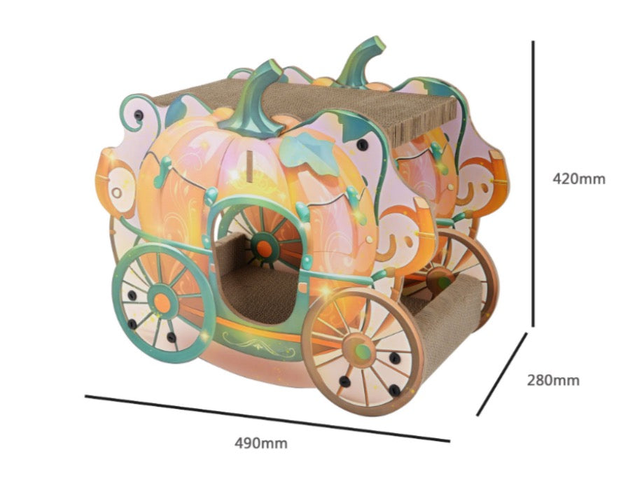 Pumpkin Carriage Double Cat Scratcher Bed[南瓜车双层猫窝]
