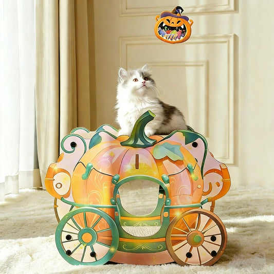 Pumpkin Carriage Double Cat Scratcher Bed[南瓜车双层猫窝]