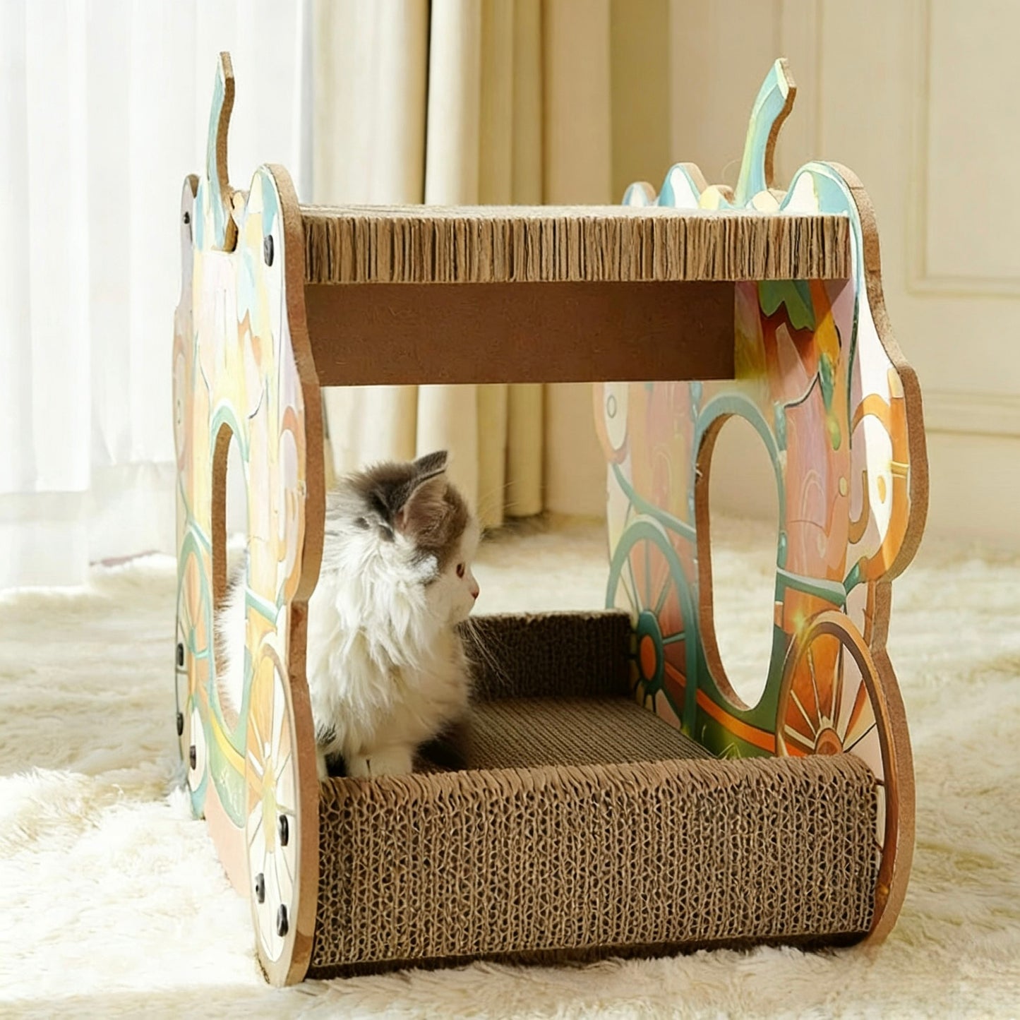 Pumpkin Carriage Double Cat Scratcher Bed[南瓜车双层猫窝]