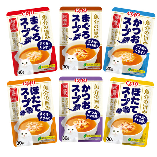 NEW!CIAO-FishBroth Meat Soup:30g[CIAO新品-鱼肉高汤餐包:30g] image 0