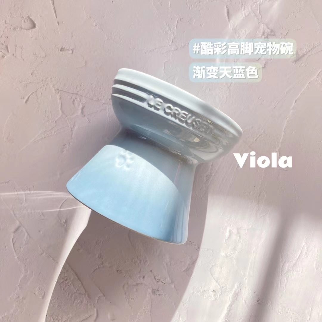 Le Creuset Pet Bowl Coastal Blue-Footed[酷彩高脚宠物碗-渐变天蓝色] image 0