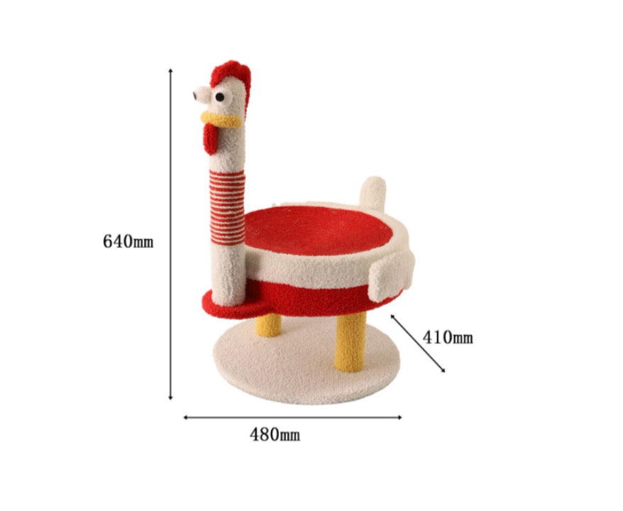 DerDer Chicken Cat Scratching Tree/Bed[DerDer鸡小爬架-新年新气象款]