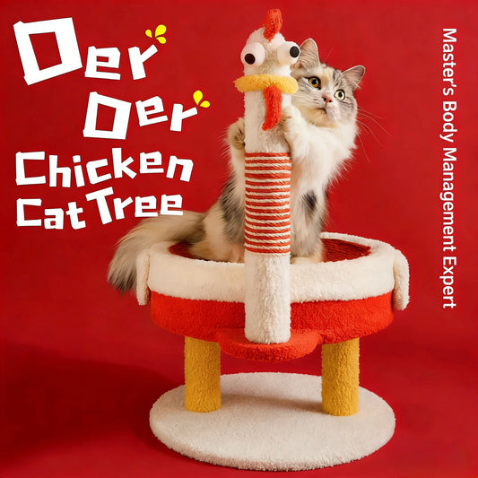 DerDer Chicken Cat Scratching Tree/Bed[DerDer鸡小爬架-新年新气象款]