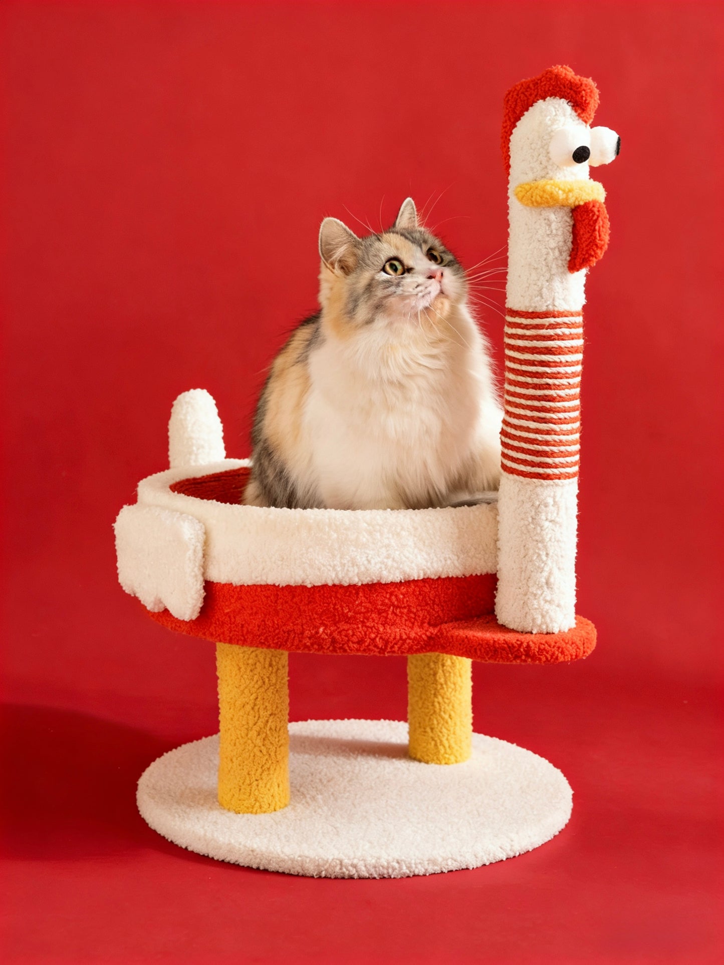 DerDer Chicken Cat Scratching Tree/Bed[DerDer鸡小爬架-新年新气象款]