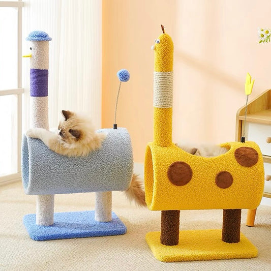 Animal Series Scratcher Post-4Types[小动物系列抓柱玩具-4种小黄鹿/绅士鸡/小笨驼/小丑牛] image 0